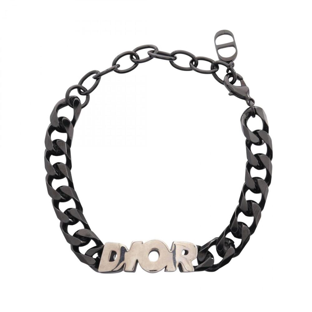 Christian Dior Dior ITALIC Bracelet, Metal Accessory, Men's, Black